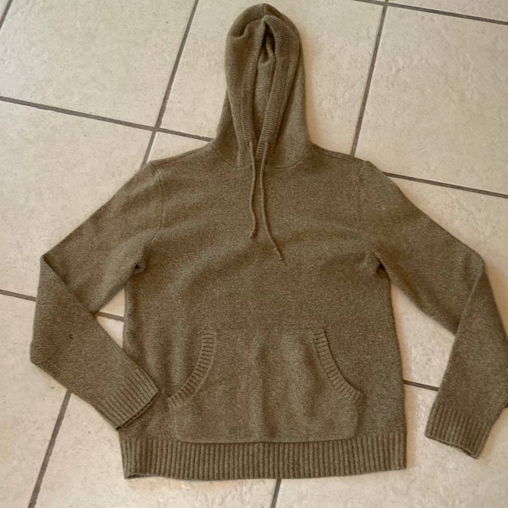 Gently-used Old Navy Dark Sand hooded kangaroo pocket sweater